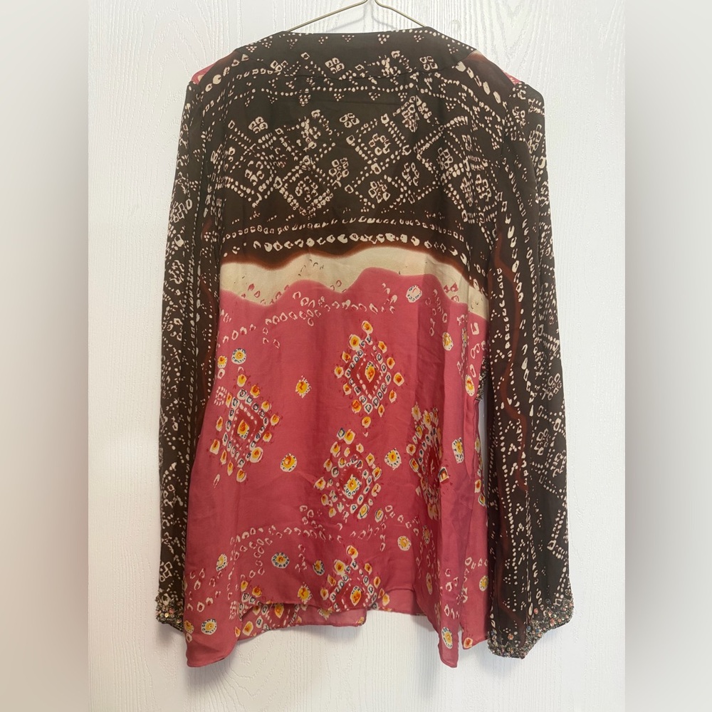 Silk chiffon beaded top Women's Top - Picture 6 of 6